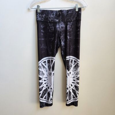 Terez Leggings Women's S Black Graphic Stretch Pants Workout Athleisure Gym USA
